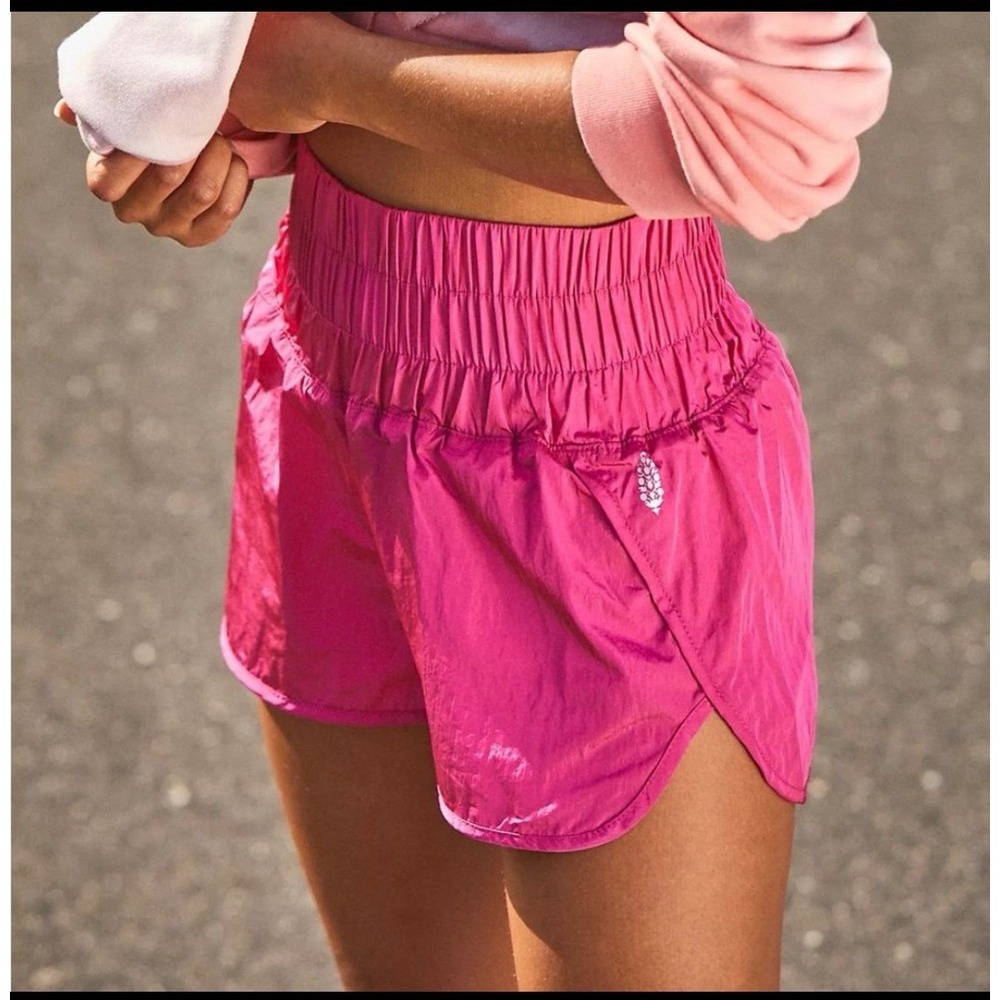 FP Movement The Way Home Shorts Magenta Pink High Waisted Smocked Small